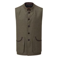 Schöffel Holcot Tweed Waistcoat - Loden Green Herringbone Tweed