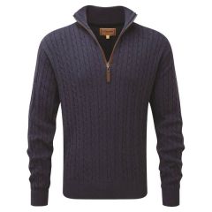 Schöffel Calton Cotton Cashmere Cable 1/4 Zip Jumper 