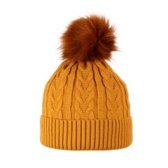 Heritage Traditions Fine Cable Lined Pom Pom Hat